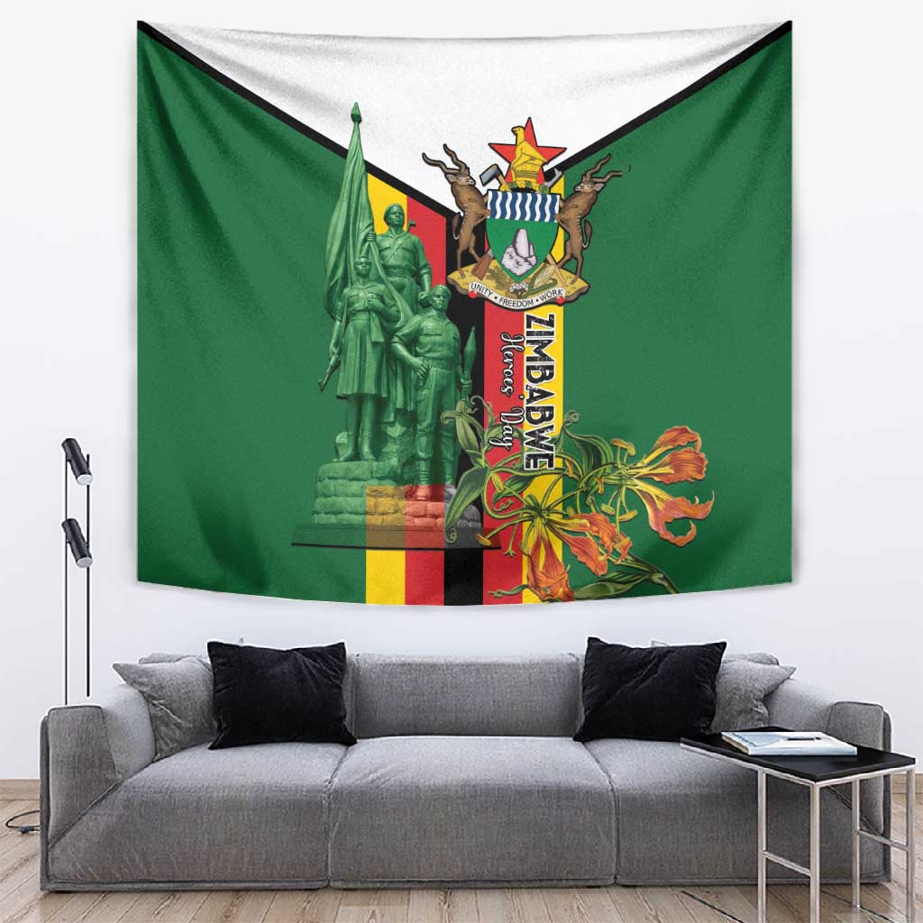 Zimbabwe Heroes' Day Tapestry Nyika yeZimbabwe Monument - Coat Of Arms - African Pride