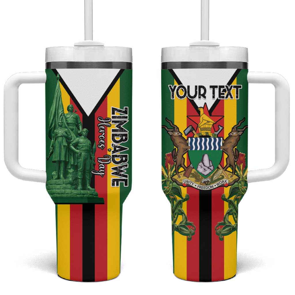 Personalized Zimbabwe Heroes' Day Tumbler With Handle Nyika yeZimbabwe Monument - Coat Of Arms - African Pride
