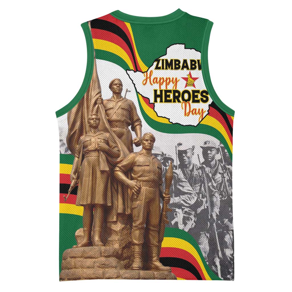 Happy Heroes Day Zimbabwe Basketball Jersey Unity Freedom Work LT15