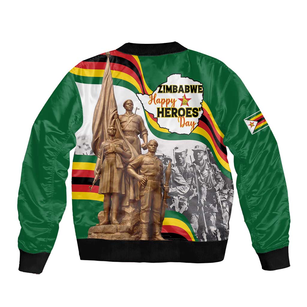 Happy Heroes Day Zimbabwe Bomber Jacket Unity Freedom Work - African Pride