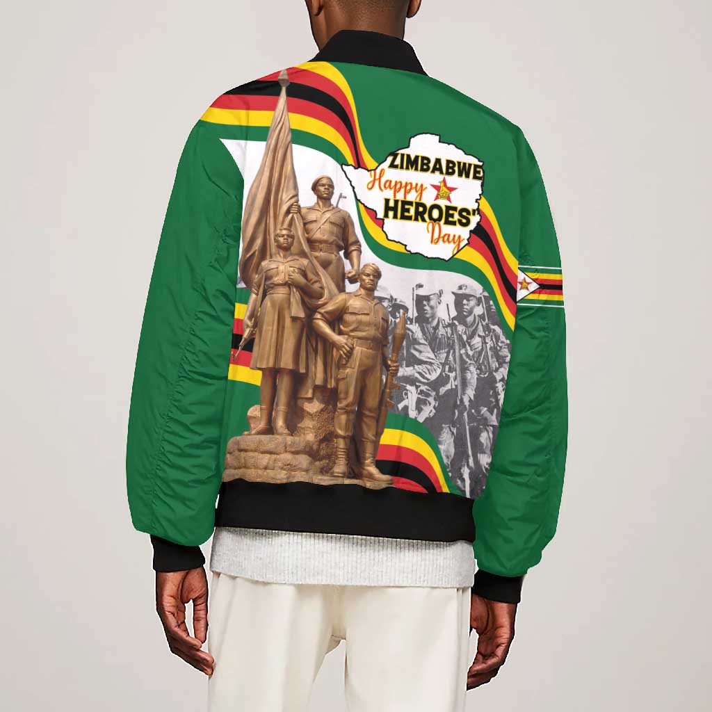 Happy Heroes Day Zimbabwe Bomber Jacket Unity Freedom Work - African Pride