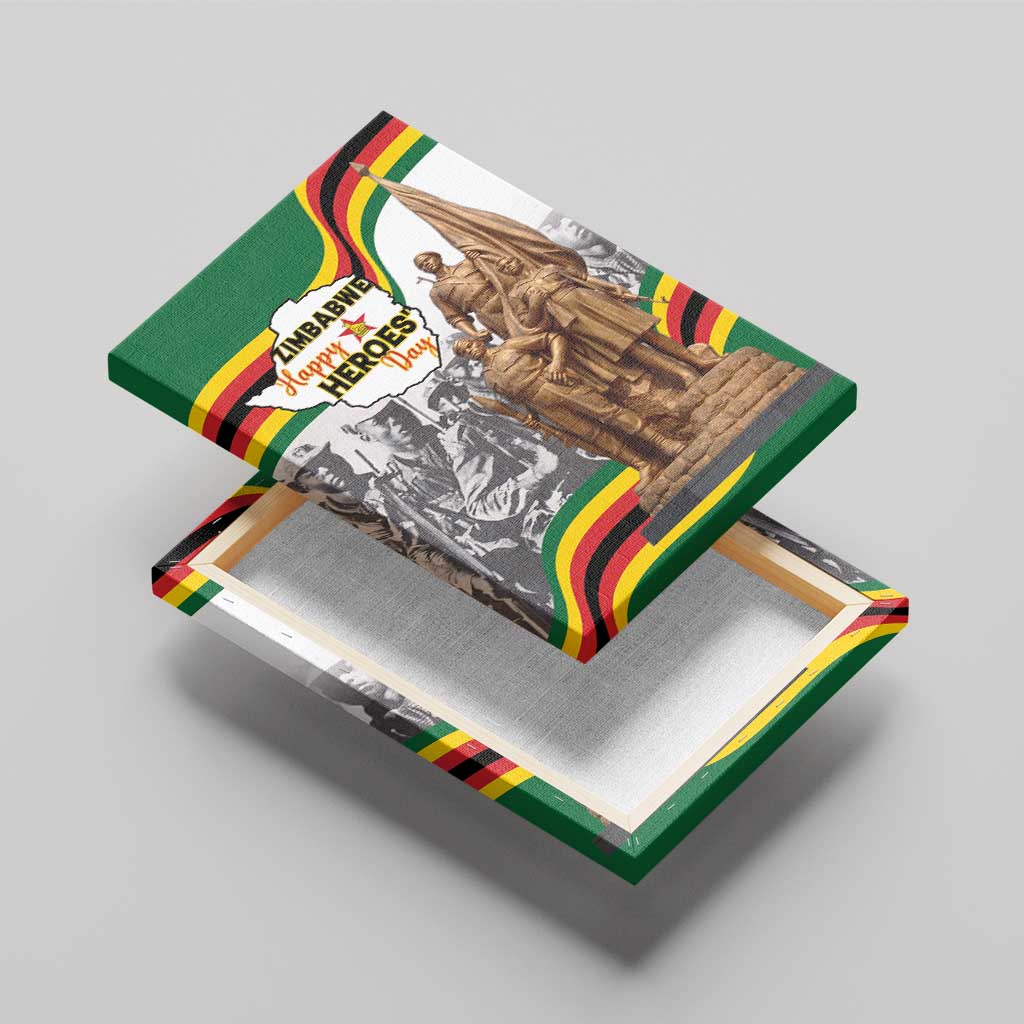 Happy Heroes Day Zimbabwe Canvas Wall Art Unity Freedom Work - African Pride