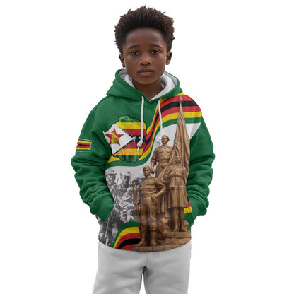 Happy Heroes Day Zimbabwe Kid Hoodie Unity Freedom Work - African Pride