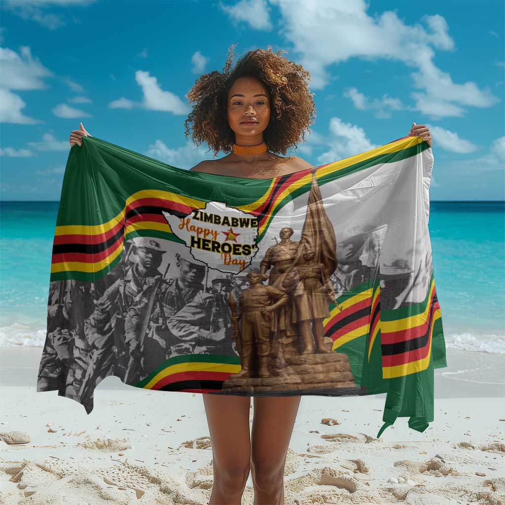 Happy Heroes Day Zimbabwe Sarong Unity Freedom Work - African Pride