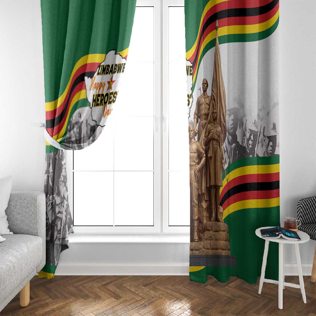 Happy Heroes Day Zimbabwe Window Curtain Unity Freedom Work - African Pride