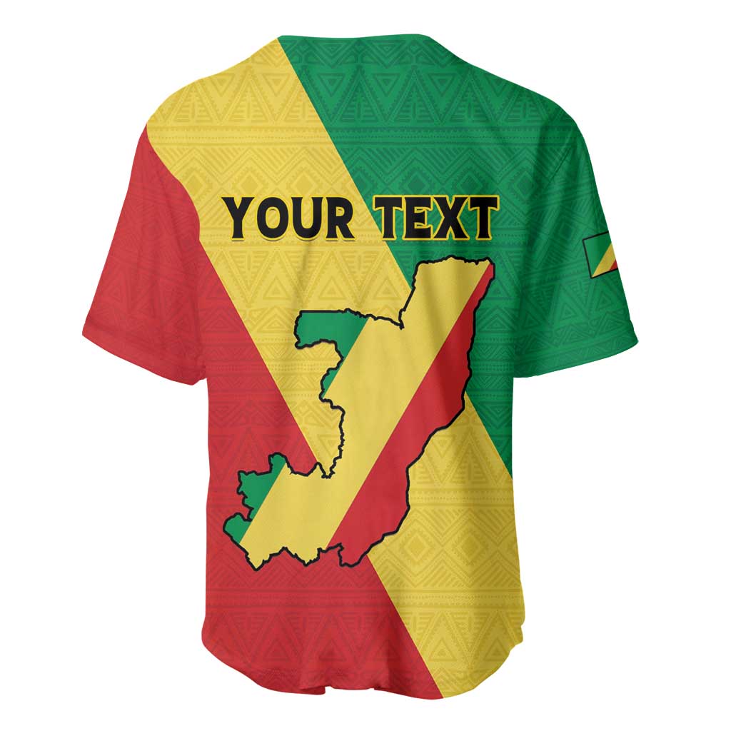 Personalized Republique du Congo Baseball Jersey Coat Of Arms African Pattern - African Pride
