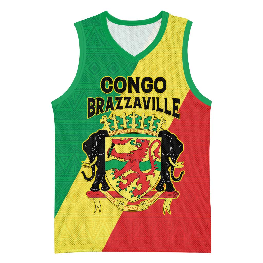 Personalized Republique du Congo Basketball Jersey Coat Of Arms African Pattern LT15