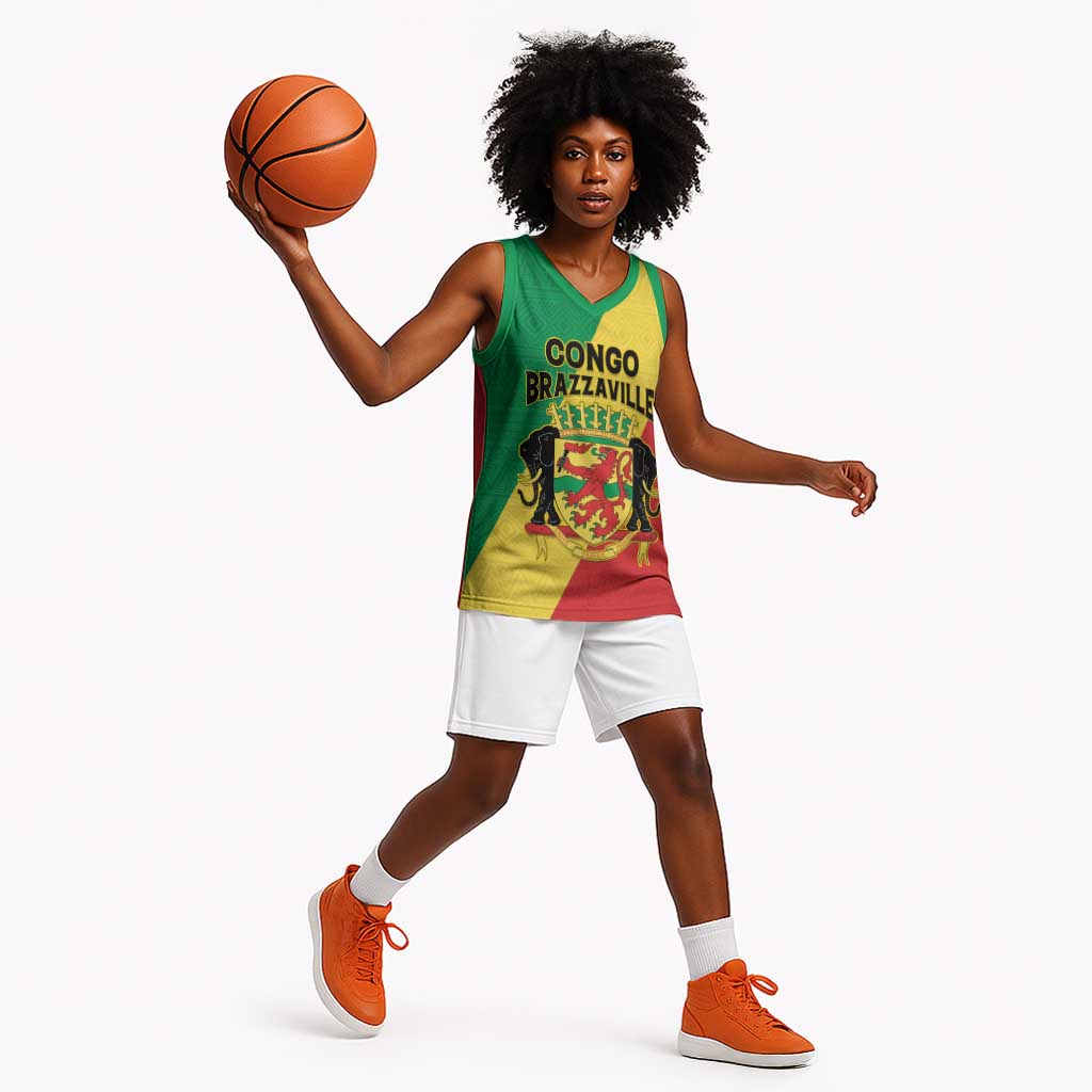Personalized Republique du Congo Basketball Jersey Coat Of Arms African Pattern LT15