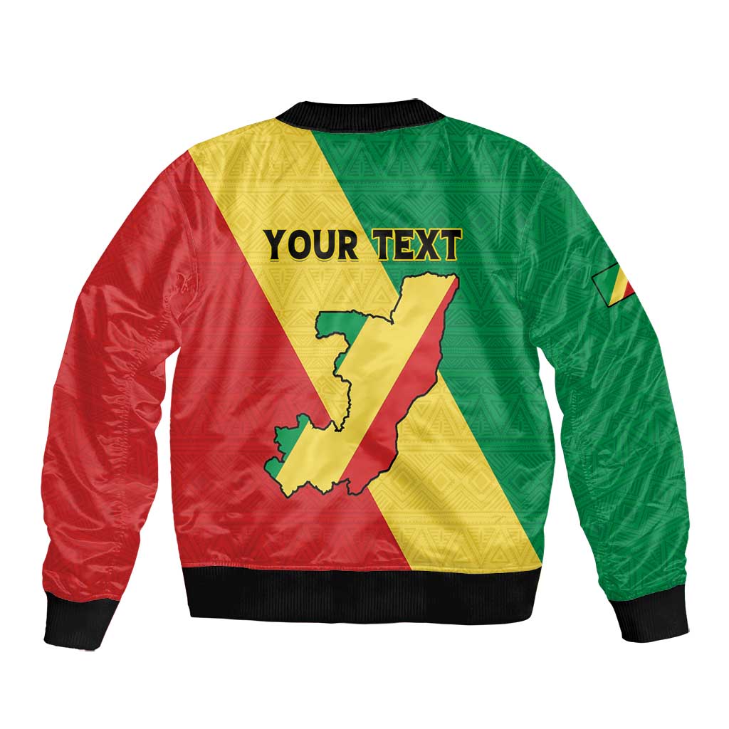 Personalized Republique du Congo Bomber Jacket Coat Of Arms African Pattern - African Pride