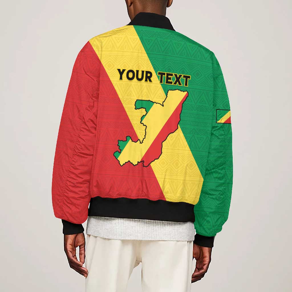 Personalized Republique du Congo Bomber Jacket Coat Of Arms African Pattern - African Pride