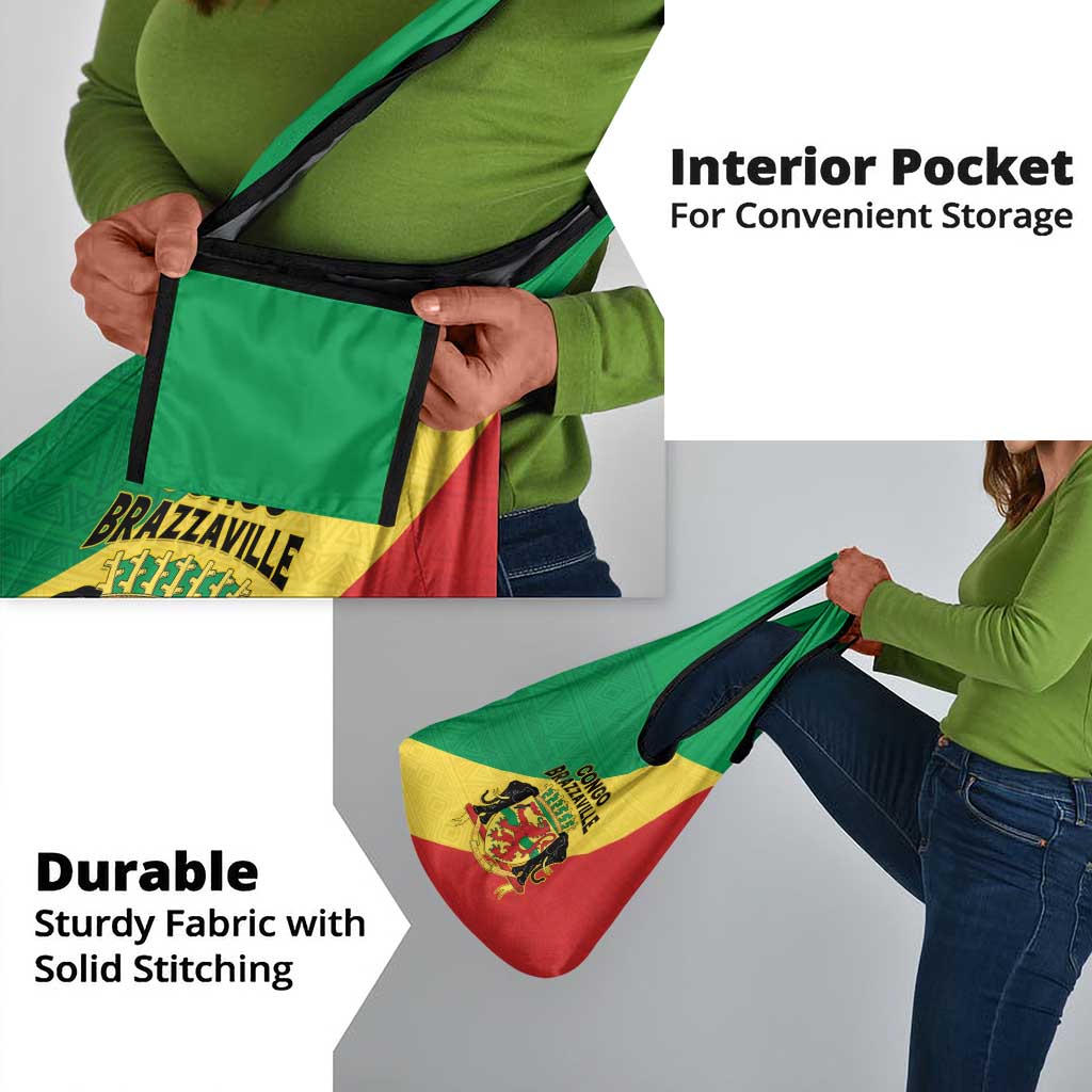 Republique du Congo Grocery Bag Coat Of Arms African Pattern - African Pride