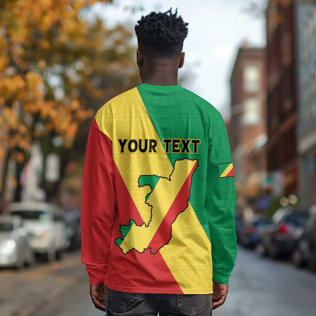 Personalized Republique du Congo Long Sleeve Shirt Coat Of Arms African Pattern - African Pride