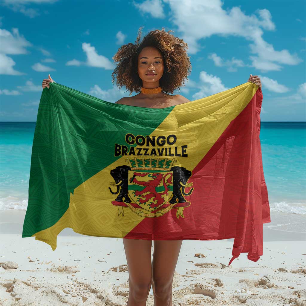 Republique du Congo Sarong Coat Of Arms African Pattern - African Pride