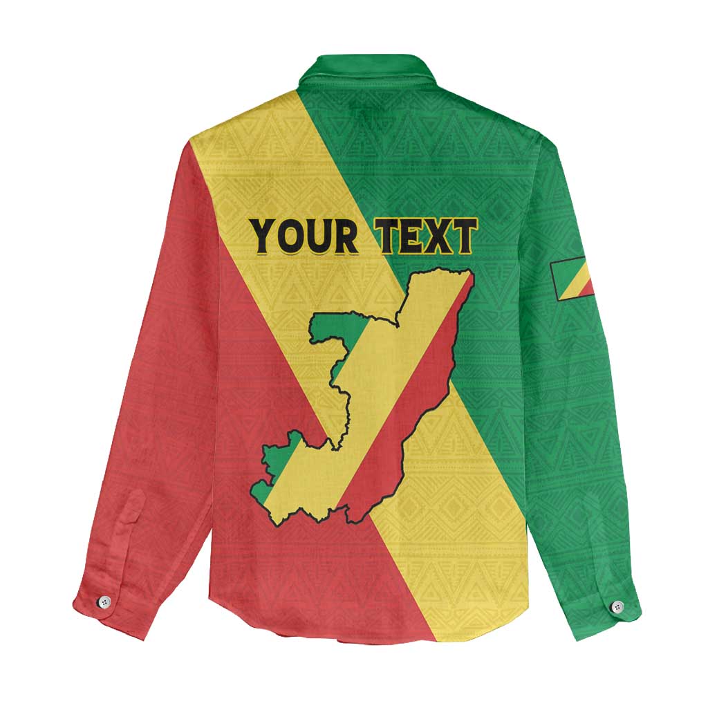 Personalized Republique du Congo Women Casual Shirt Coat Of Arms African Pattern - African Pride