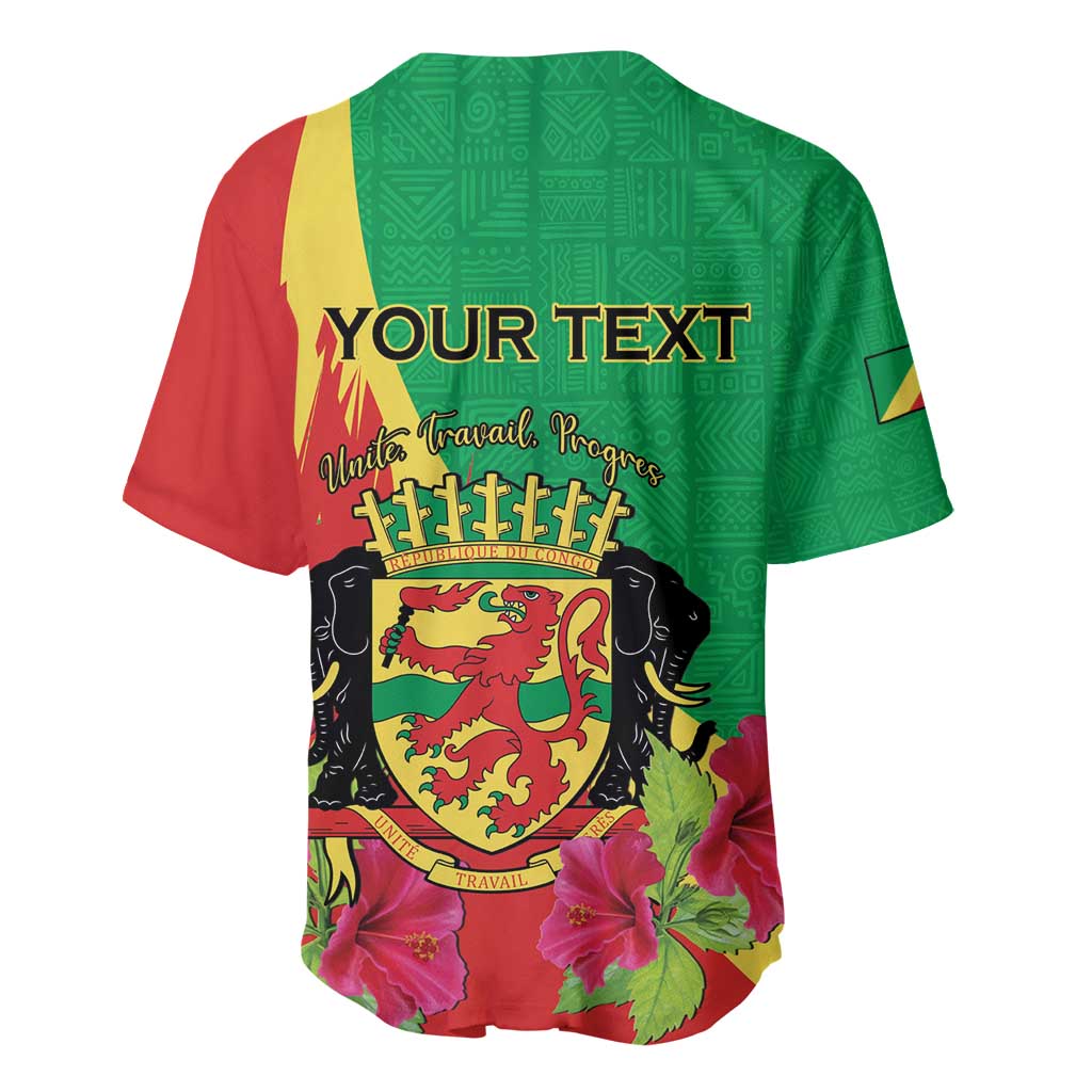 Personalized Congo-Brazzaville National Day Baseball Jersey Coat Of Arms With Map - African Pride