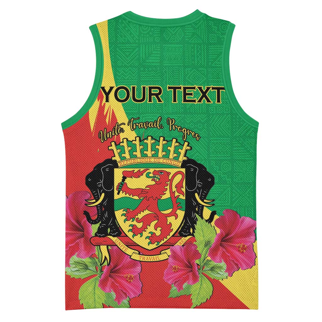 Personalized Congo-Brazzaville National Day Basketball Jersey Coat Of Arms With Map LT15
