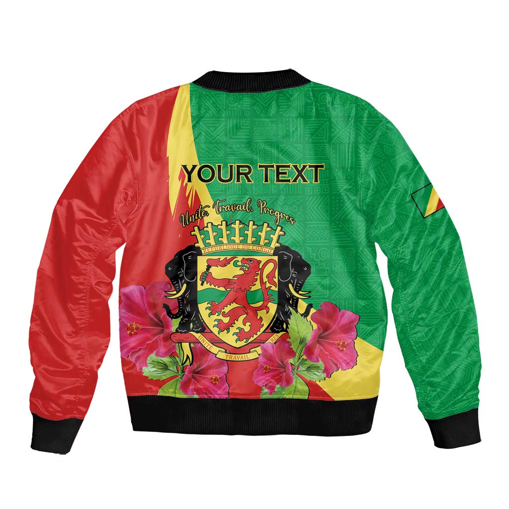 Personalized Congo-Brazzaville National Day Bomber Jacket Coat Of Arms With Map - African Pride