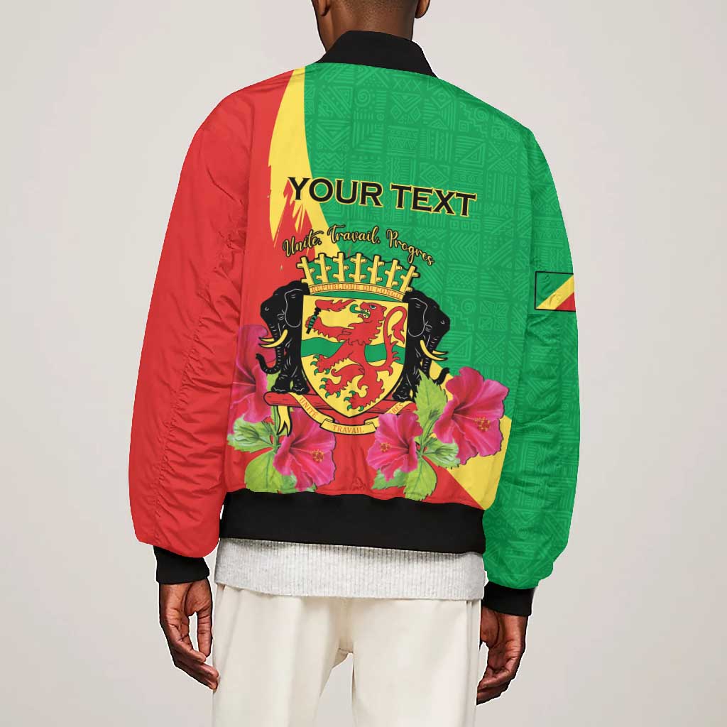 Personalized Congo-Brazzaville National Day Bomber Jacket Coat Of Arms With Map - African Pride