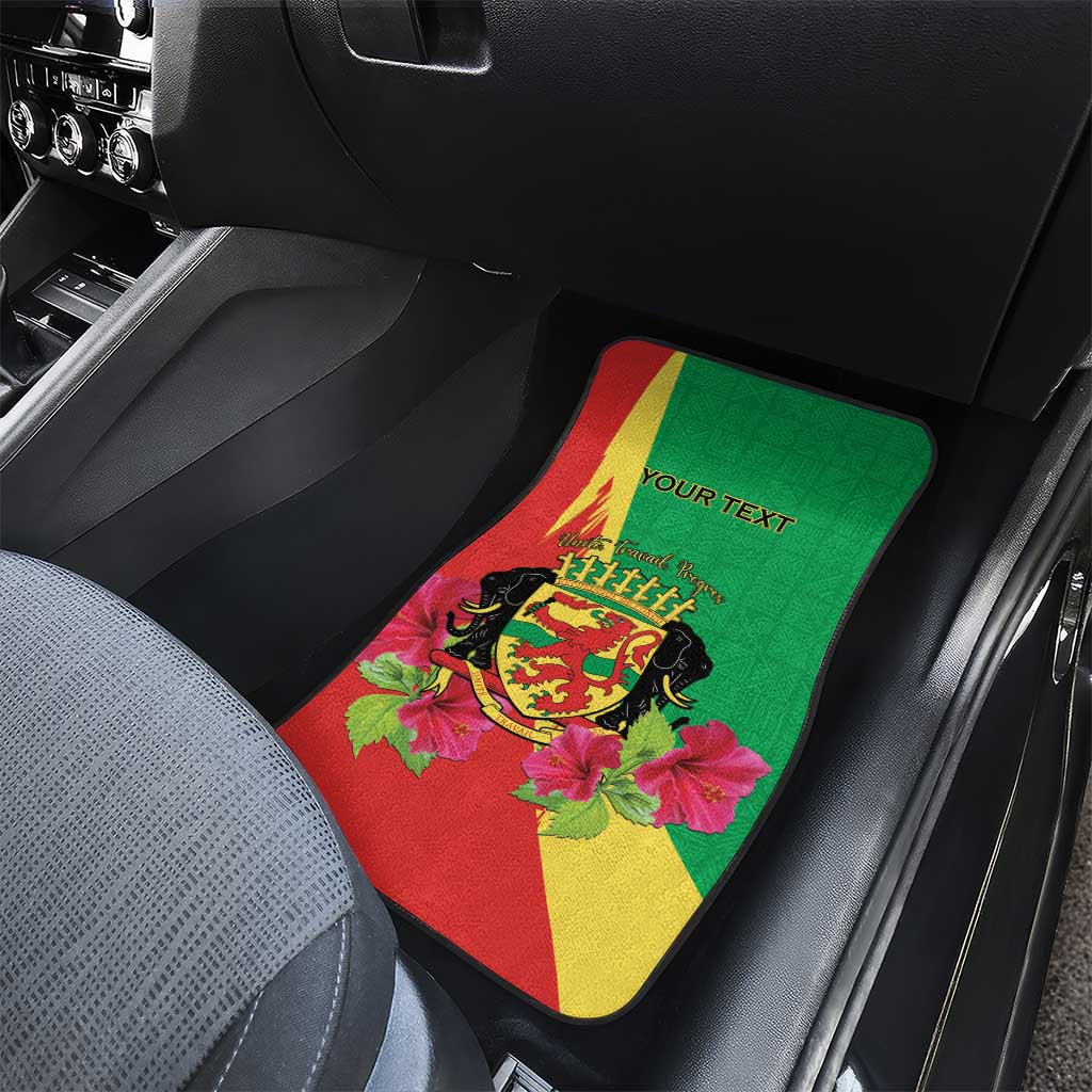 Personalized Congo-Brazzaville National Day Car Mats Coat Of Arms With Map - African Pride