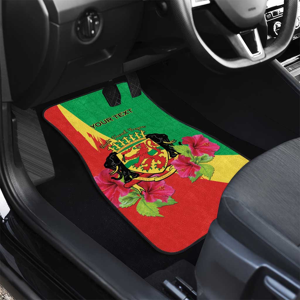Personalized Congo-Brazzaville National Day Car Mats Coat Of Arms With Map - African Pride