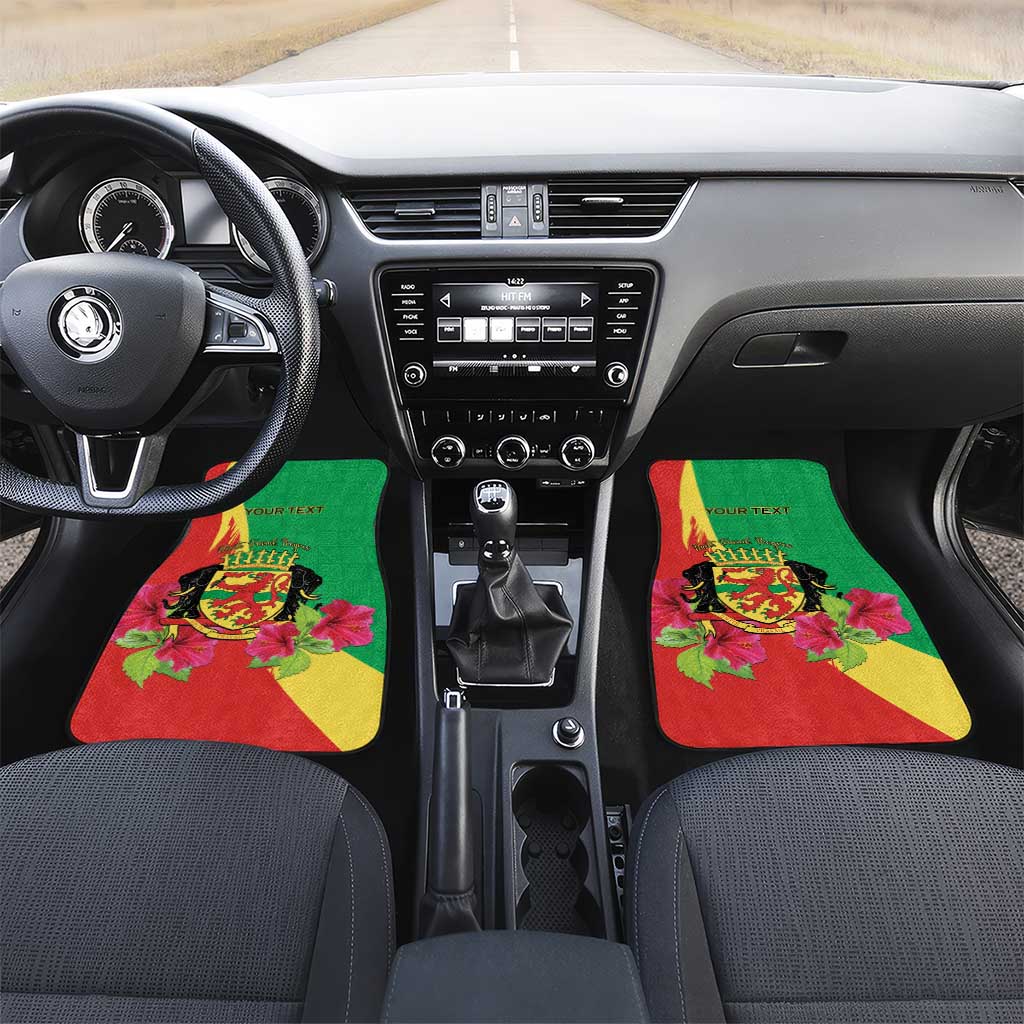 Personalized Congo-Brazzaville National Day Car Mats Coat Of Arms With Map - African Pride