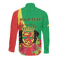 Personalized Congo-Brazzaville National Day Long Sleeve Button Shirt Coat Of Arms With Map - African Pride