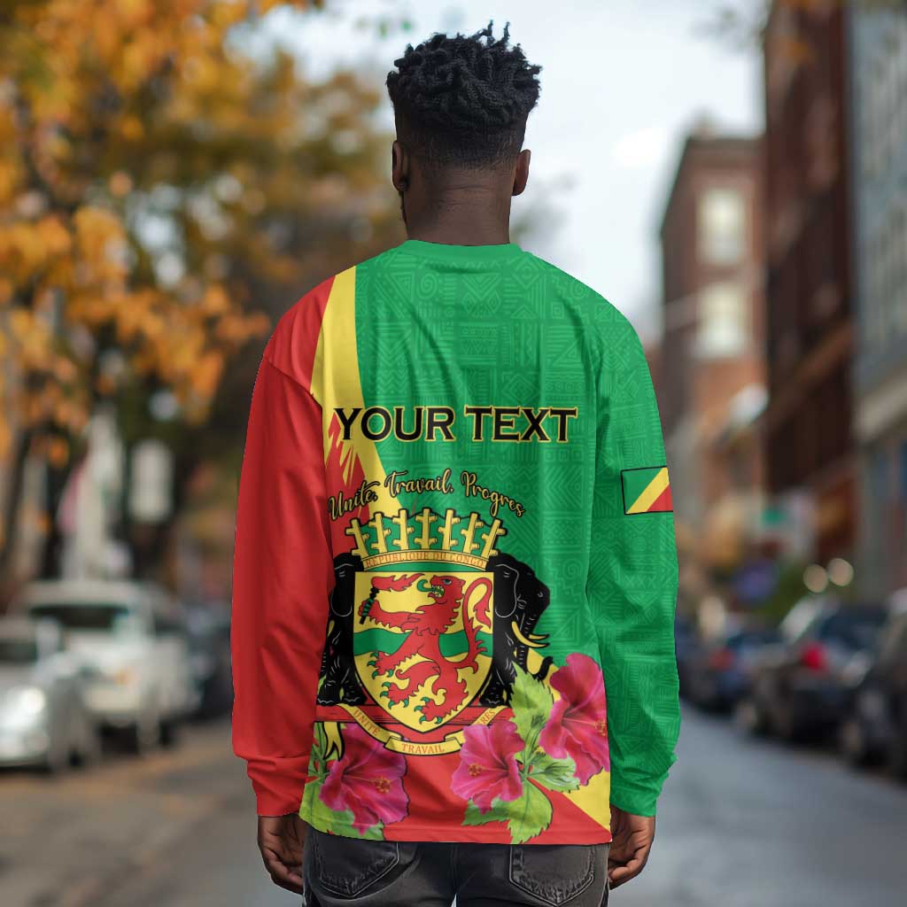 Personalized Congo-Brazzaville National Day Long Sleeve Shirt Coat Of Arms With Map - African Pride