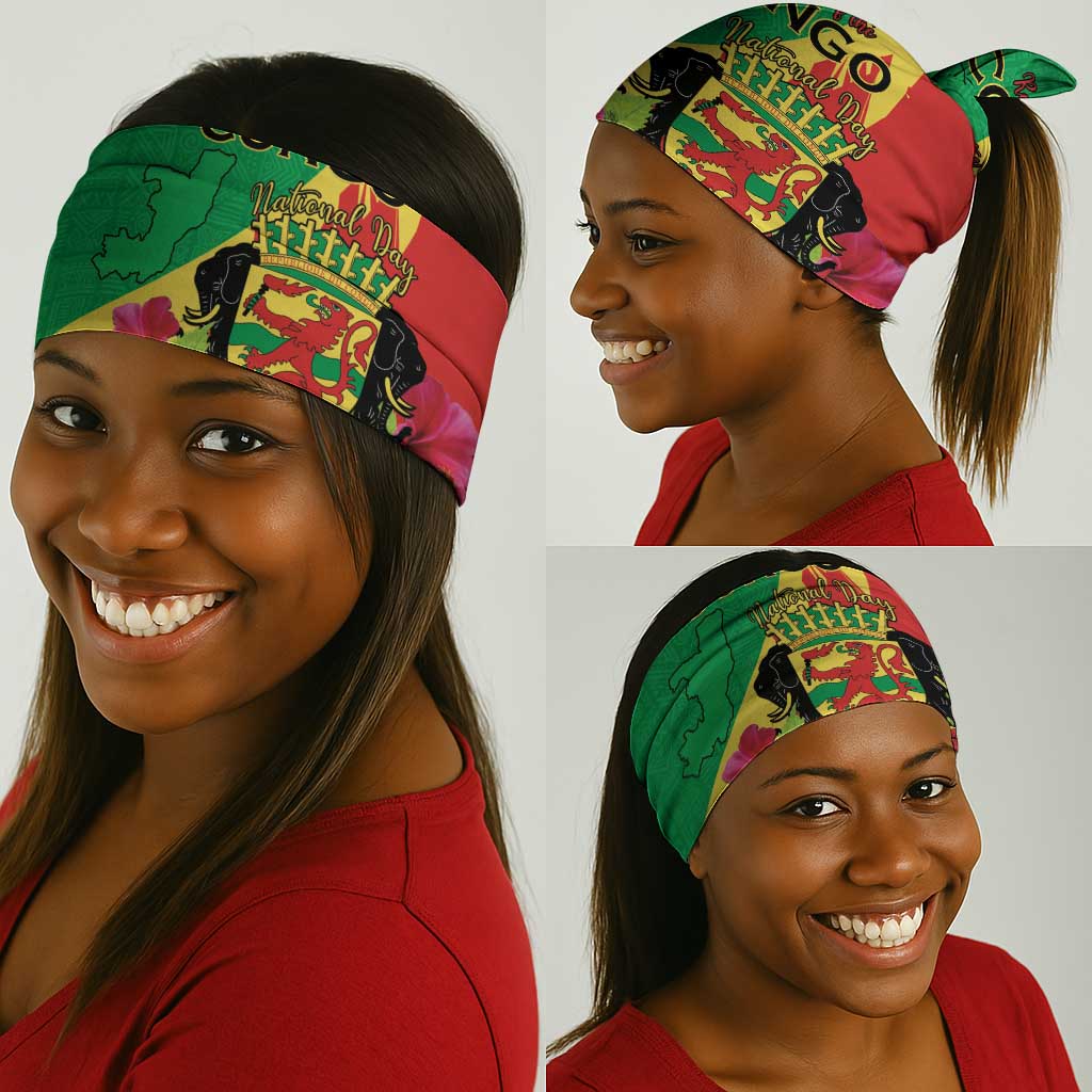 Personalized Congo-Brazzaville National Day Neck Gaiter Coat Of Arms Map LT15