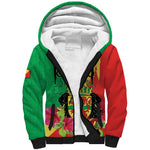 Personalized Congo-Brazzaville National Day Sherpa Hoodie Coat Of Arms With Map - African Pride