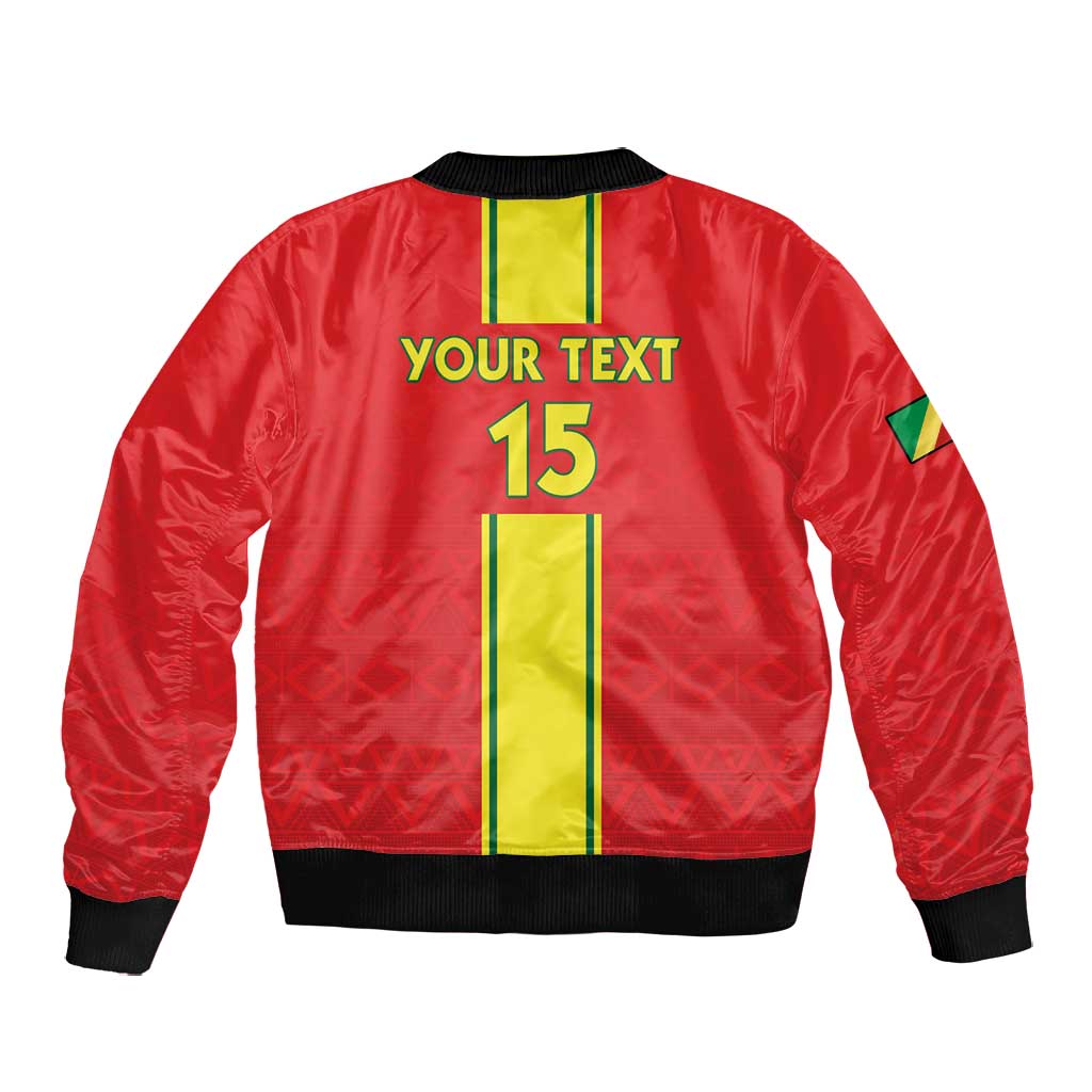 Custom Republique du Congo Football Bomber Jacket Go Ba Diabulu ya Mbwaki Red Color - African Pride