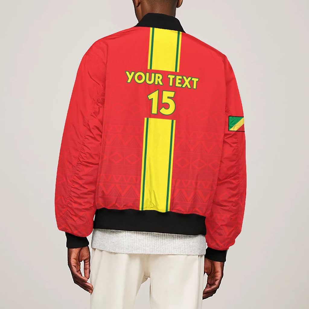 Custom Republique du Congo Football Bomber Jacket Go Ba Diabulu ya Mbwaki Red Color - African Pride