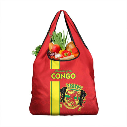 Republique du Congo Football Grocery Bag Go Ba Diabulu ya Mbwaki Red Color - African Pride