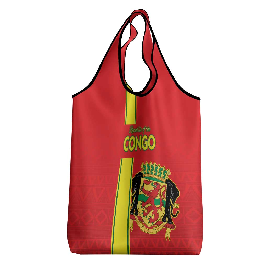 Republique du Congo Football Grocery Bag Go Ba Diabulu ya Mbwaki Red Color - African Pride