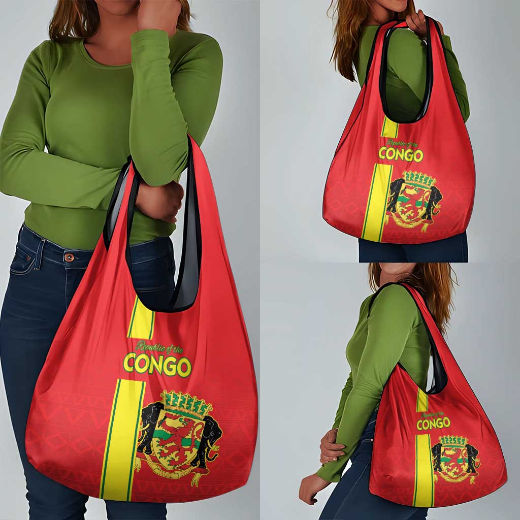 Republique du Congo Football Grocery Bag Go Ba Diabulu ya Mbwaki Red Color - African Pride