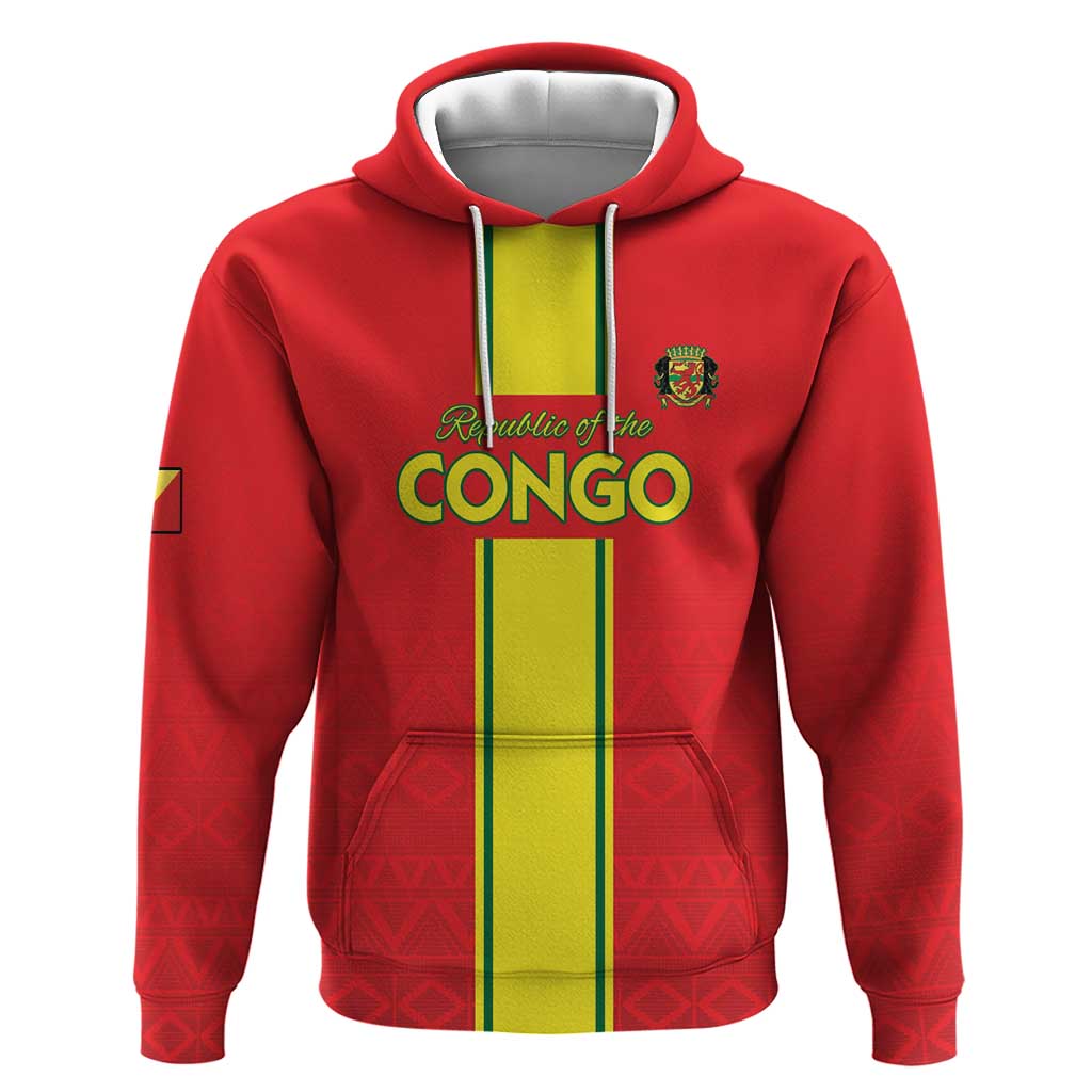 Custom Republique du Congo Football Hoodie Go Ba Diabulu ya Mbwaki Red Color - African Pride