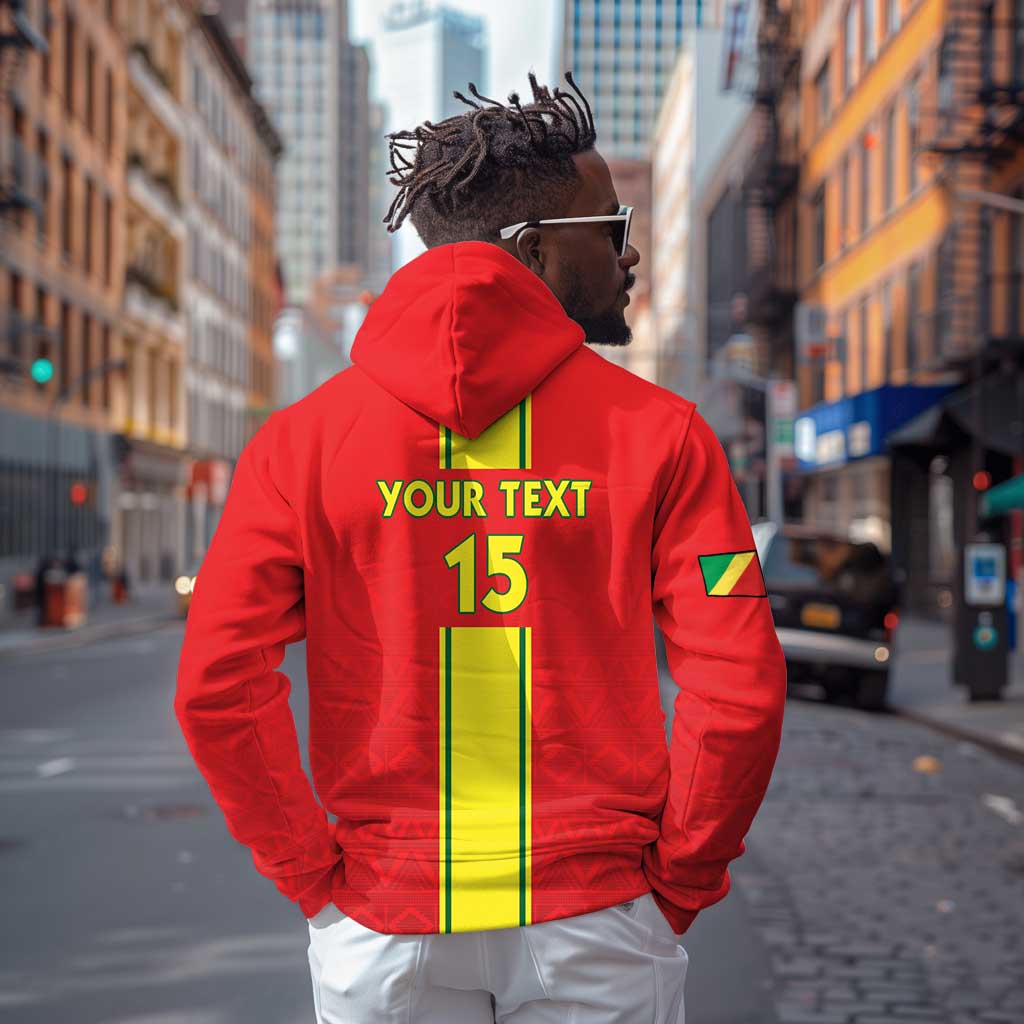 Custom Republique du Congo Football Hoodie Go Ba Diabulu ya Mbwaki Red Color - African Pride