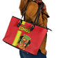 Republique du Congo Football Leather Tote Bag Go Ba Diabulu ya Mbwaki Red Color - African Pride