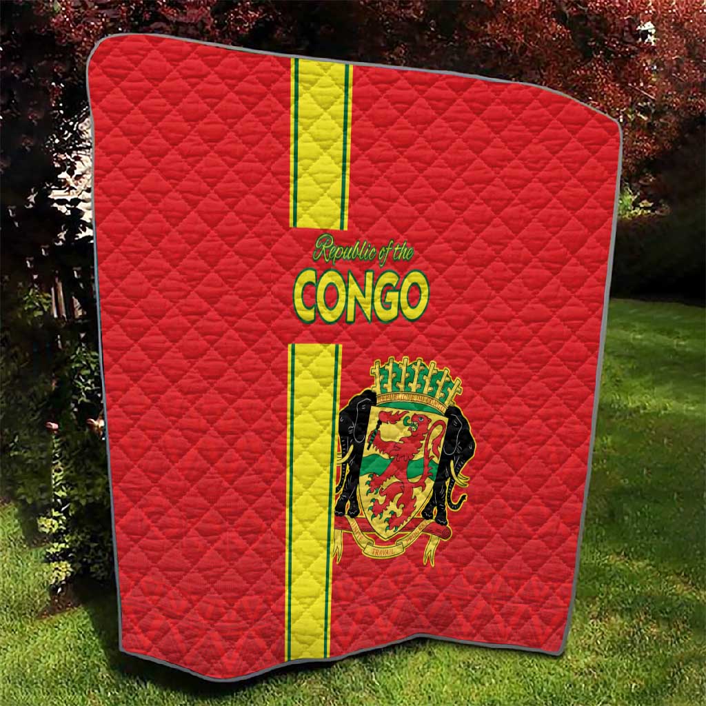 Republique du Congo Football Quilt Go Ba Diabulu ya Mbwaki Red Color - African Pride