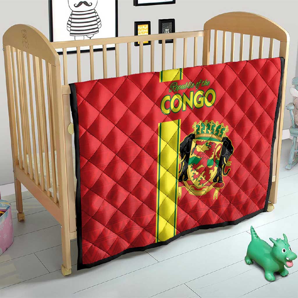 Republique du Congo Football Quilt Go Ba Diabulu ya Mbwaki Red Color - African Pride