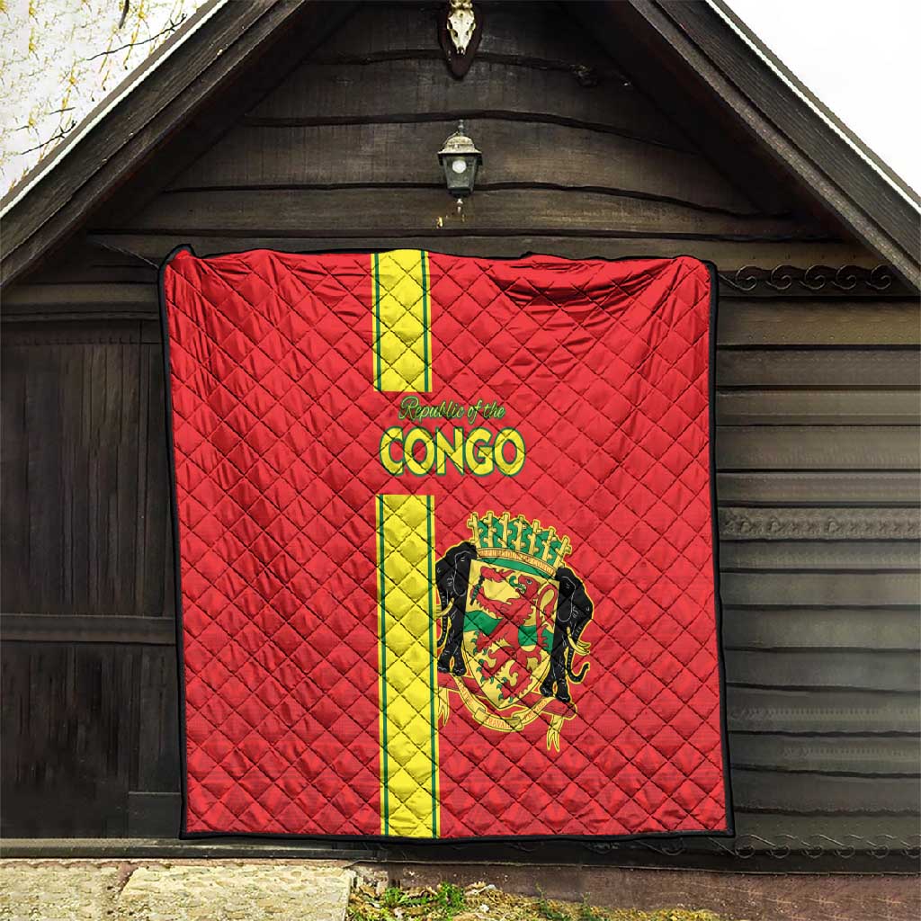 Republique du Congo Football Quilt Go Ba Diabulu ya Mbwaki Red Color - African Pride