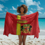 Republique du Congo Football Sarong Go Ba Diabulu ya Mbwaki Red Color - African Pride