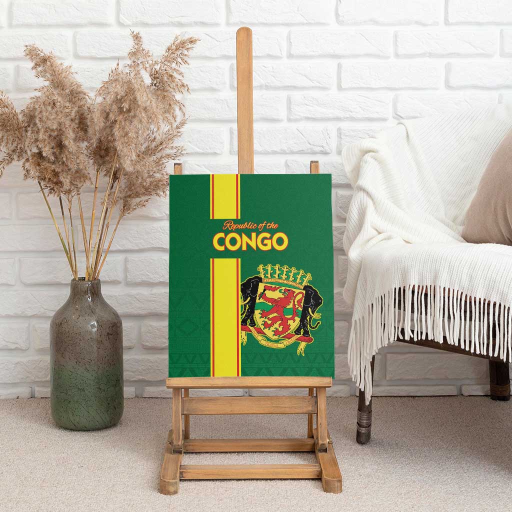 Republique du Congo Football Canvas Wall Art Go Ba Diabulu ya Mbwaki Green Color - African Pride