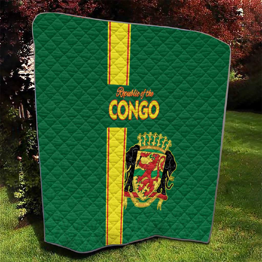 Republique du Congo Football Quilt Go Ba Diabulu ya Mbwaki Green Color - African Pride