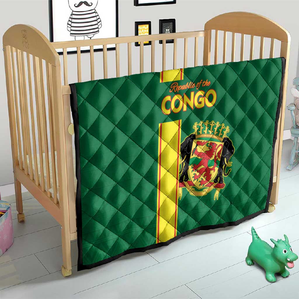 Republique du Congo Football Quilt Go Ba Diabulu ya Mbwaki Green Color - African Pride