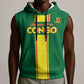 Custom Republique du Congo Football Sleeveless Hoodie Go Ba Diabulu ya Mbwaki Green Color - African Pride