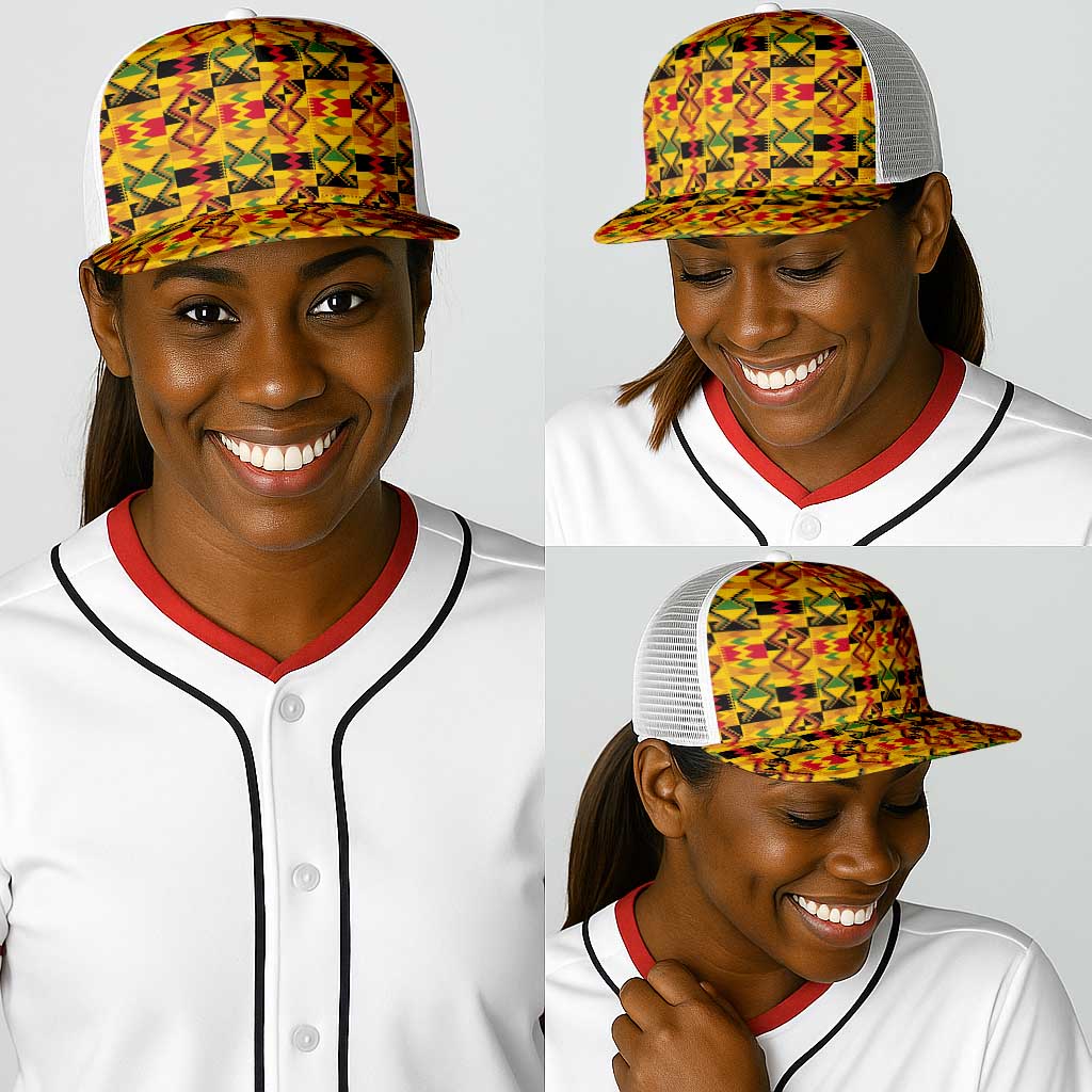 African Emaa Da Kente Pattern Baseball Net Cap - African Pride