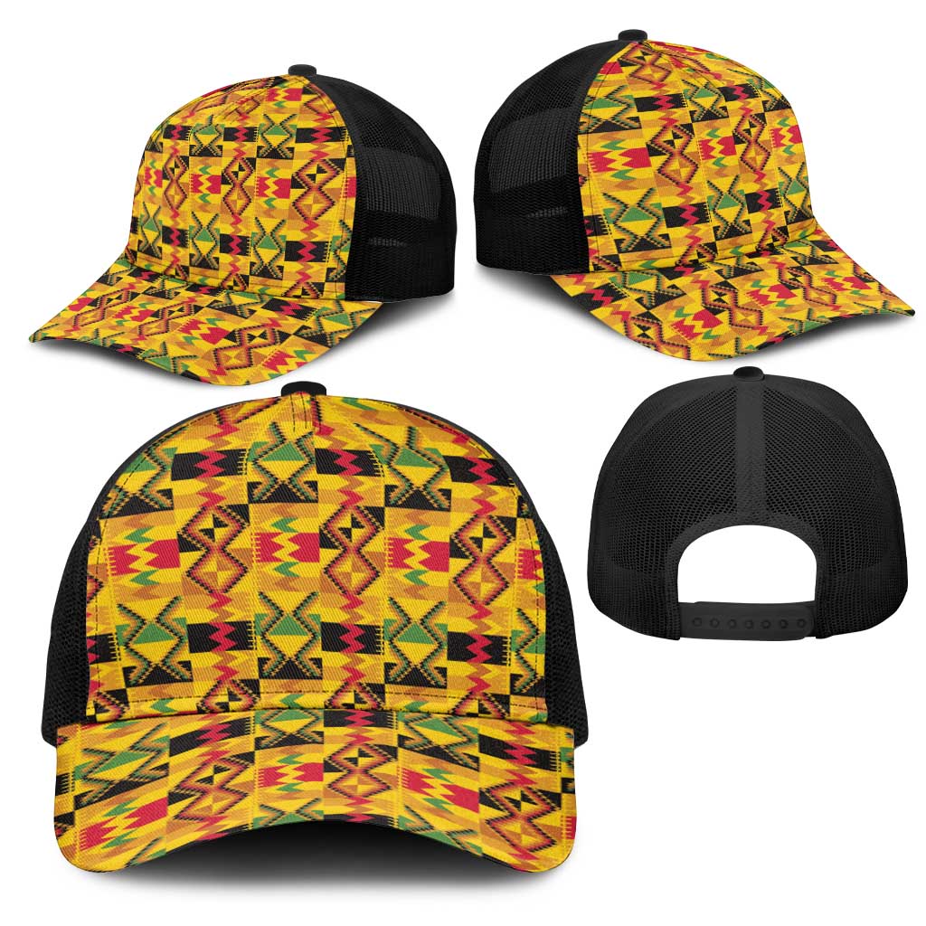 African Emaa Da Kente Pattern Mesh Trucker Cap - African Pride