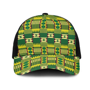 African Sika Fre Mogya Kente Pattern Baseball Net Cap - African Pride