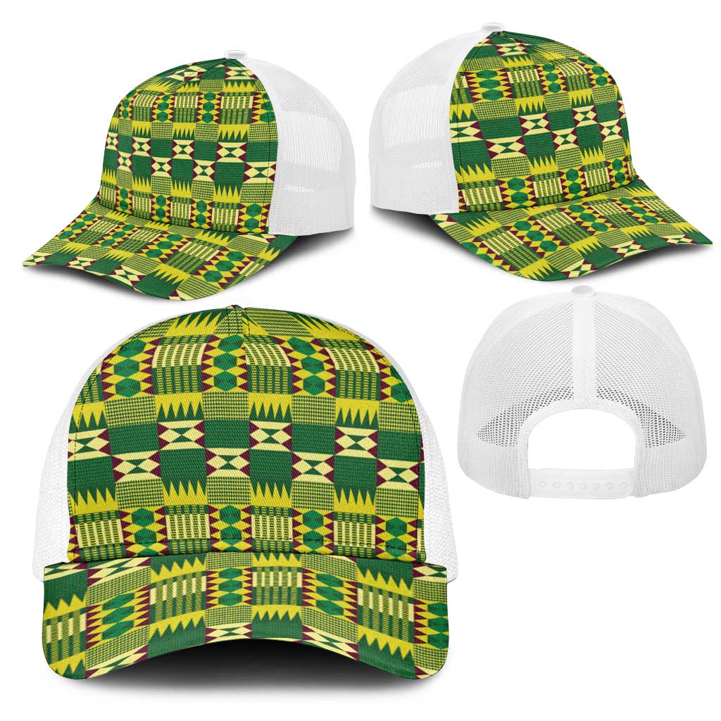 African Sika Fre Mogya Kente Pattern Baseball Net Cap - African Pride