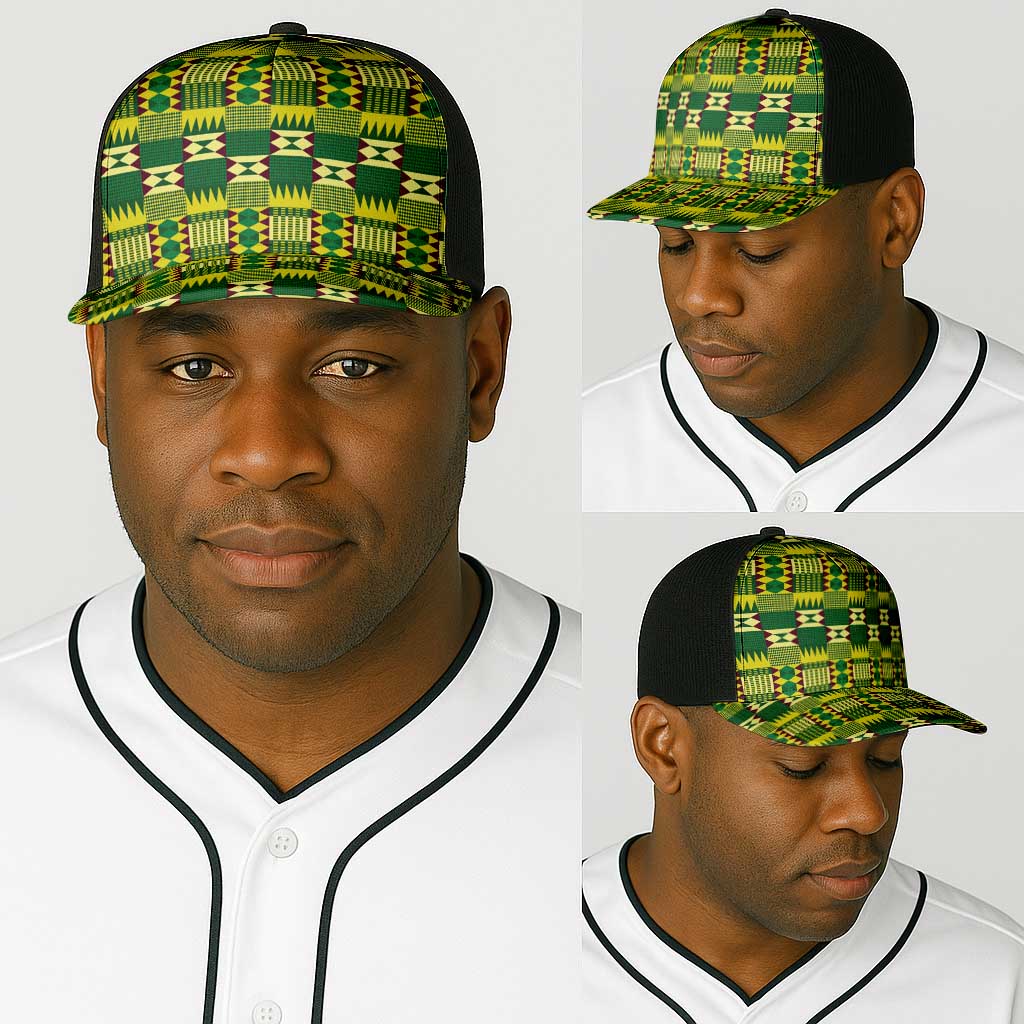 African Sika Fre Mogya Kente Pattern Baseball Net Cap - African Pride